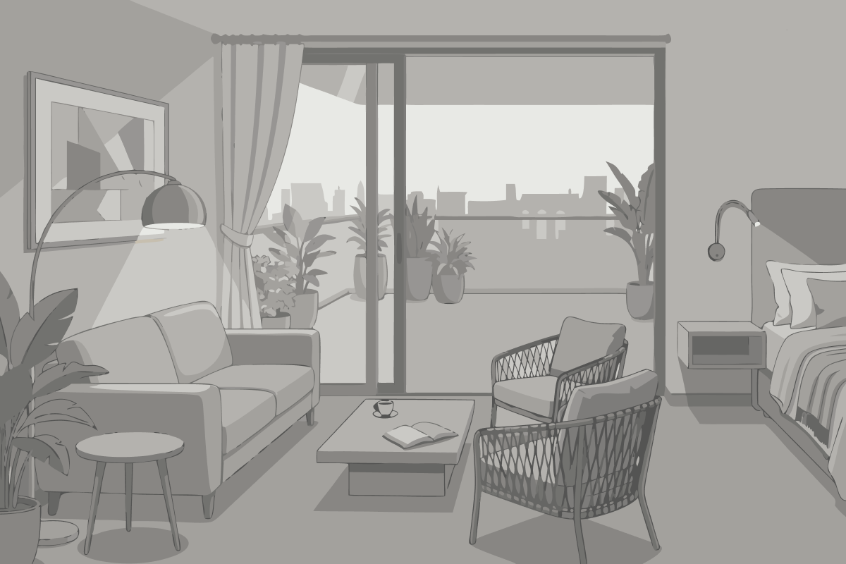 Three-Bedroom Apartment with Balcony
